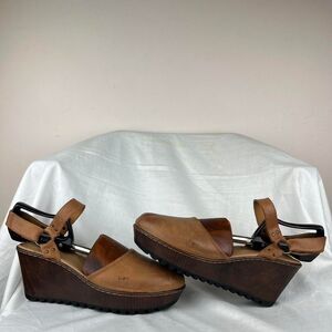B.O.C. RINA Brown CONGO LEATHER WEDGE MARY JANE SIZE 11M
